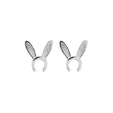 925 Sterling Silver Rabbit Ear Studs For Girls Sweet Earrings For Women