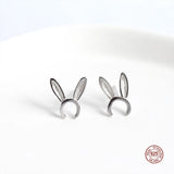 925 Sterling Silver Rabbit Ear Studs For Girls Sweet Earrings For Women
