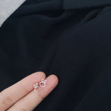 925 Sterling Silver Rabbit Earrings Small Ear Studs for Girls Women