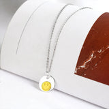 925 Silver Smiley Pendant Necklace Sweet Smile Face Girl Jewelry