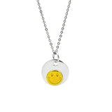 925 Silver Smiley Pendant Necklace Sweet Smile Face Girl Jewelry