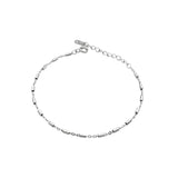 925 Silver Cylinder Bracelet Adjustable Chain Women Party Jewelry