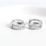 Double Row Crystal Hoop Earrings Wedding Anniversary Gift