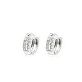 Double Row Crystal Hoop Earrings Wedding Anniversary Gift