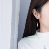 925 Silver Chain Tassel Ear Studs with Natural Pearl Earrings