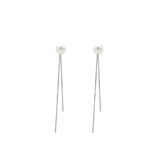 925 Silver Chain Tassel Ear Studs with Natural Pearl Earrings