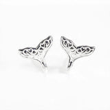 925 Silver Mermaid Tail Earrings Whale Tail Ear Studs