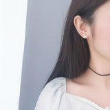 925 Silver Mermaid Tail Earrings Whale Tail Ear Studs