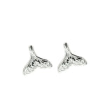 925 Silver Mermaid Tail Earrings Whale Tail Ear Studs