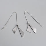 925 Silver Triangle Tassel Earrings for Women