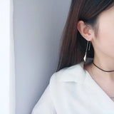 925 Silver Triangle Tassel Earrings for Women