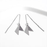 925 Silver Triangle Tassel Earrings for Women