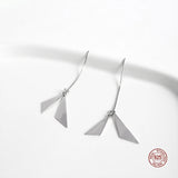 925 Silver Triangle Tassel Earrings for Women