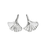 925 Silver Ginkgo Leaf Stud Earrings Women's Party Jewelry Accessories
