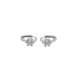 Real 925 Silver Hoop Earrings Geometry Crystal Jewelry
