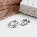 925 Silver Bowknot Hoop Earrings Women Jewelry Ornaments