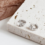 925 Silver Bowknot Hoop Earrings Women Jewelry Ornaments