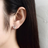 925 Silver Bowknot Hoop Earrings Women Jewelry Ornaments