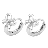 925 Silver Bowknot Hoop Earrings Women Jewelry Ornaments
