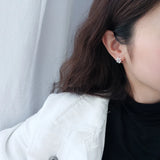 925 Sterling Silver Snowflake Crystal Earrings For Women