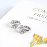 925 Sterling Silver Snowflake Crystal Earrings For Women