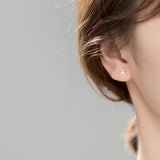 925 Silver Cross Letter X Stud Earrings Minimalist Style for Women