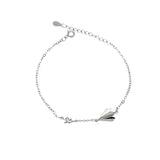 925 Silver Paper Plane & Stars Bracelet
