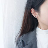 925 Silver Poker Earring Women Resin Ear Studs