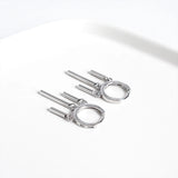 925 Silver Retro Chime Earrings Punk Style Jewelry for Women Girl Gift