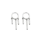 925 Silver Retro Chime Earrings Punk Style Jewelry for Women Girl Gift