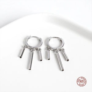 925 Silver Retro Chime Earrings Punk Style Jewelry for Women Girl Gift