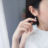 925 Silver Evil Eye Hook Earrings Crystal Studs Girl Jewelry