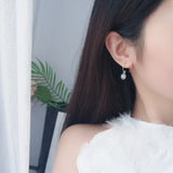 925 Silver Evil Eye Hook Earrings Crystal Studs Girl Jewelry