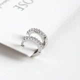 925 Silver Row Earrings Women Hoop Ear Buckle Fine Jewelry Ornaments