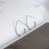 925 Silver Semicircle Curved Earrings Retro Ear Studs