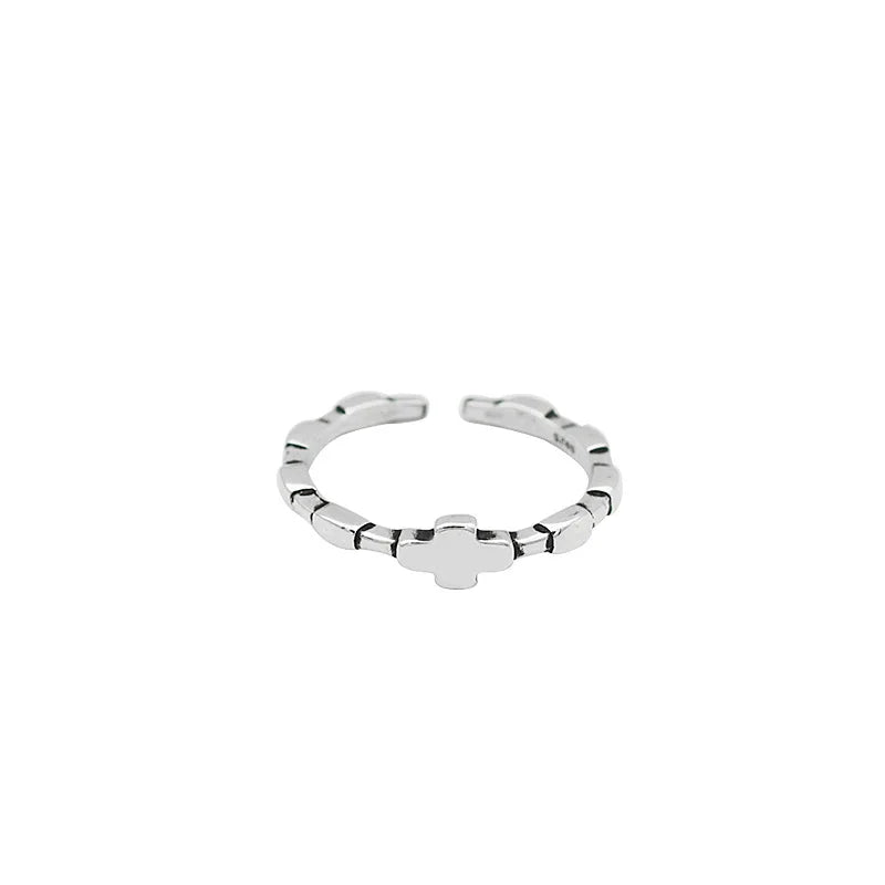 925 Sterling Silver Vintage Cross Rings for Women Wedding Jewelry