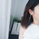 925 Sterling Silver Stars Tassels Earrings Women Dangle Earrings