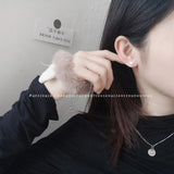 925 Silver Crystal Love Heart Stud Earrings Romantic Wedding Jewelry