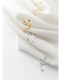 925 Silver Rotate Wave Stud Earrings Girls Jewelry