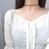925 Silver Zircon Butterfly Tassel Necklace Silver and Rose Gold Chain