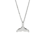 Real 925 Sterling Silver Whale Tail Charm Necklace Mermaid Tail Pendant