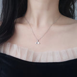 Real 925 Sterling Silver Whale Tail Charm Necklace Mermaid Tail Pendant