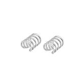 S925 Sterling Silver Irregular Clip Earring Vintage Layer Surround Ear Cuff