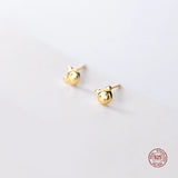 Sterling Silver Small Bear Stud Earrings for Women Girls
