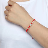 Sterling Silver Bell Red Rope Bracelet for Men & Women