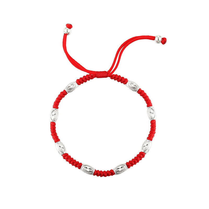 S925 Silver Red Rope Bracelet Lucky Charm for Men&Women