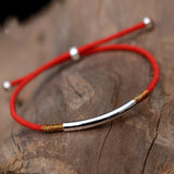 S925 Sterling Silver Red Rope Bracelet, Lucky Hand Rope for Men & Women