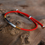 S925 Sterling Silver Red Rope Bracelet, Lucky Hand Rope for Men & Women