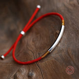 S925 Sterling Silver Red Rope Bracelet, Lucky Hand Rope for Men & Women