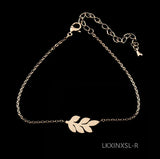LKXINXSL Plant Leaves Bracelet for Women Charms Engagement Chain